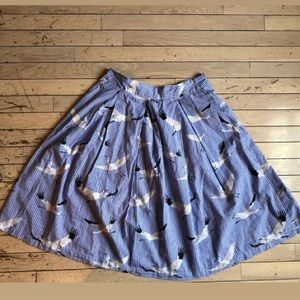 Who What Wear blue and white skirt with design